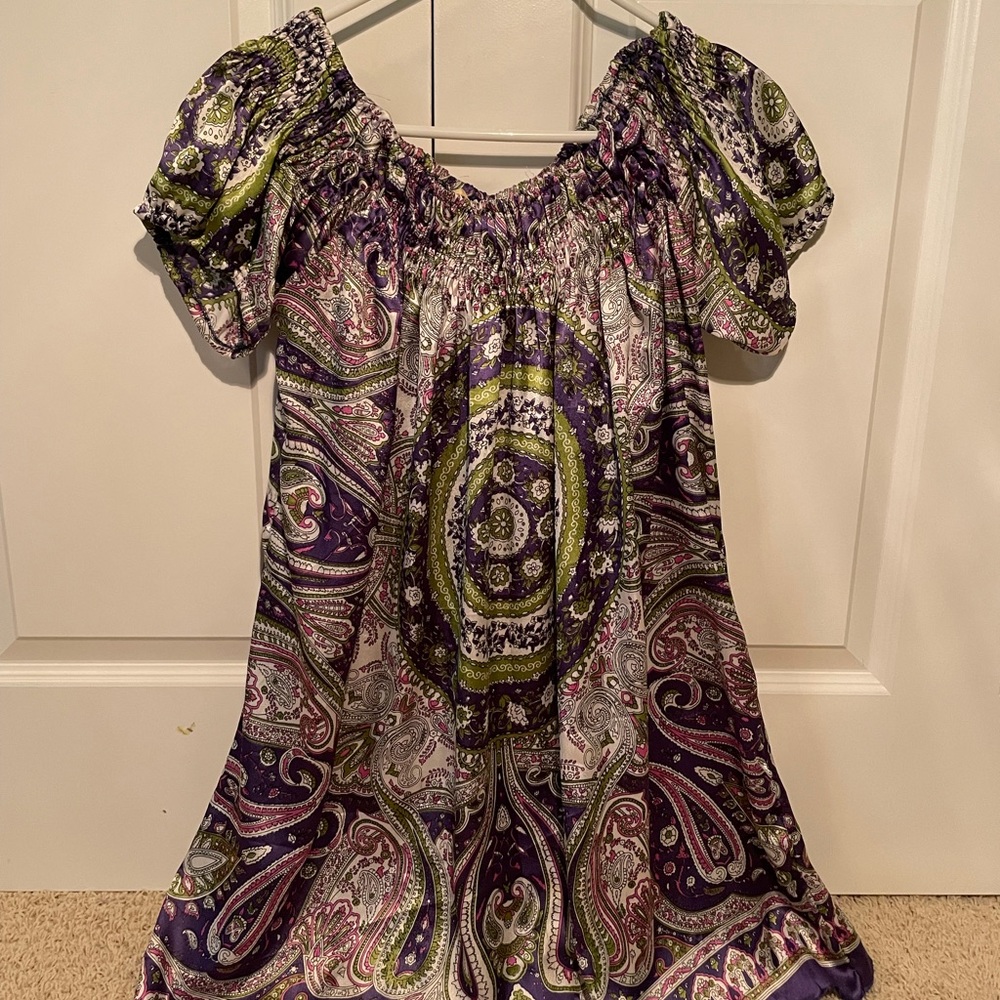 Neelam silk off the shoulder dress no size on dress assuming it’s M